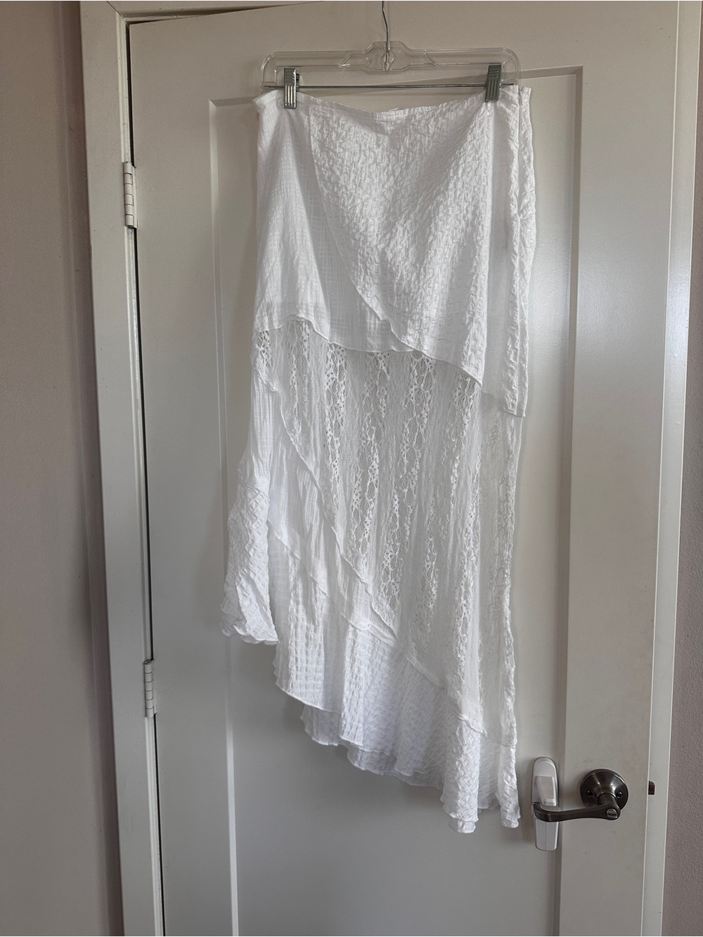 Cotton On White Asymmetrical Lace Layered Skirt